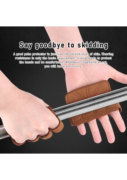 Kahverengi Tarzı Deri Ağırlık Kaldırma Eğitim Eldiven Palm Koruma Kadın Erkek Spor Spor Jimnastik Sapları Pull Up Halter Egzersiz (Yurt Dışından) indirimleri