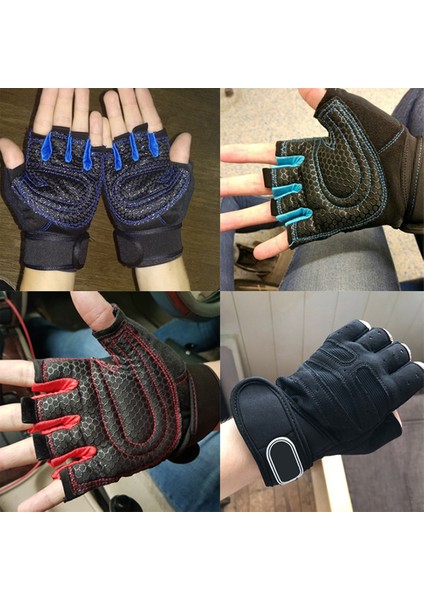 Kırmızı Stil Xl Boyutu Halter Spor Salonu Erkek Eldiven Spor Kaymaz Dambıl Anti-Şok Yarım Parmak Vücut Geliştirme Eğitimi Spor Bisiklet Kadın Eldiven (Yurt Dışından) fırsatları