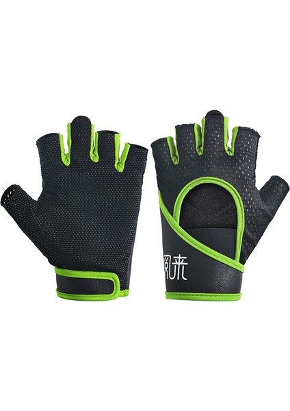 Yeşil Tarzı L Boyutu 1 Çift Kaymaz Hafif Vücut Geliştirme Spor Salonu Fitness Hafif Nefes Alabilir Yeşil Eldiven (Yurt Dışından)