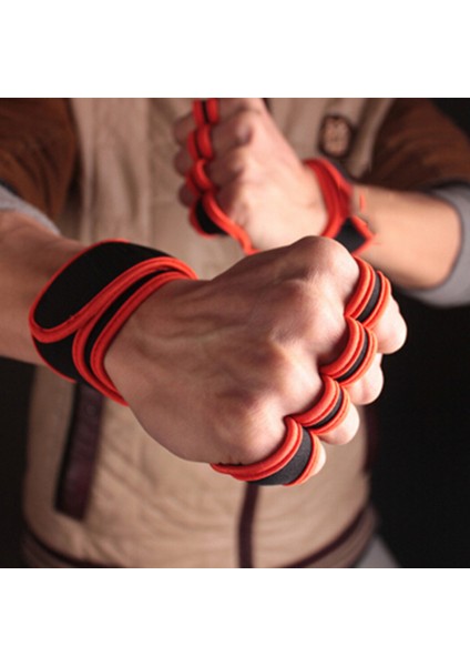 Kırmızı Stil M Boyutu Ağırlık Kaldırma Eğitim Eldiven Kadın Erkek Spor Spor Vücut Geliştirme Jimnastik Sapları Spor El Palm Bilek Koruyucu Eldiven (Yurt Dışından) modelleri