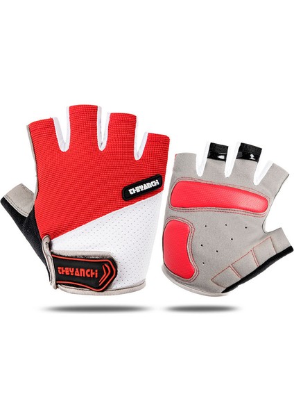 Kırmızı Stil M Boyutu Yarım Parmak Spor Eğitimi Eldiven Spor Ağırlık Kaldırma Erkek Kadın Yaz Bisiklet Mtb Bisiklet Motosiklet Eldivenleri Darbeye Dayanıklı Jel Ped (Yurt Dışından)