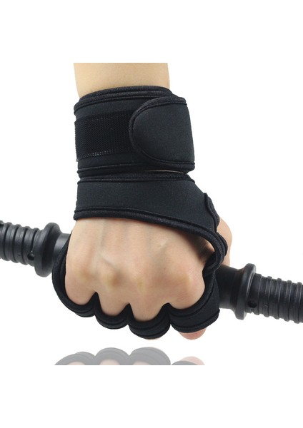 Siyah-B Tarzı M Boyutu Kaymaz Yarım Parmak Eğitim Eldiven Kadın Erkek Spor Spor Vücut Geliştirme Jimnastik Sapları Spor El Palm Koruyucu Eldiven (Yurt Dışından) modelleri