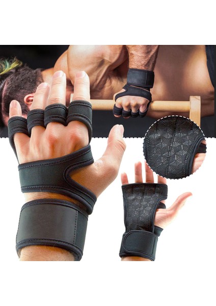 C-Siyah Tarzı L Boyutu 1 Çift Halter Eğitim Eldiven Erkekler Kadınlar Için Spor Spor Vücut Geliştirme Jimnastik Spor Salonu El Bilek Palm Koruyucu Eldiven (Yurt Dışından) indirimleri