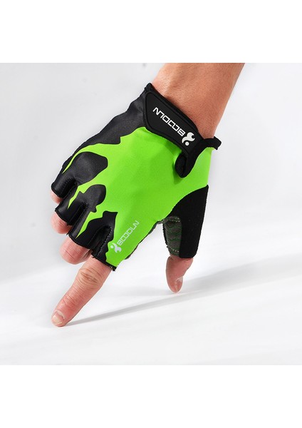 Yeşil Tarzı S Boyutu Yeni Dayanıklı Spor Eldiven Nefes Silikon Kaymaz Yarım Parmak Spor Halter Eldiveni (Yurt Dışından)