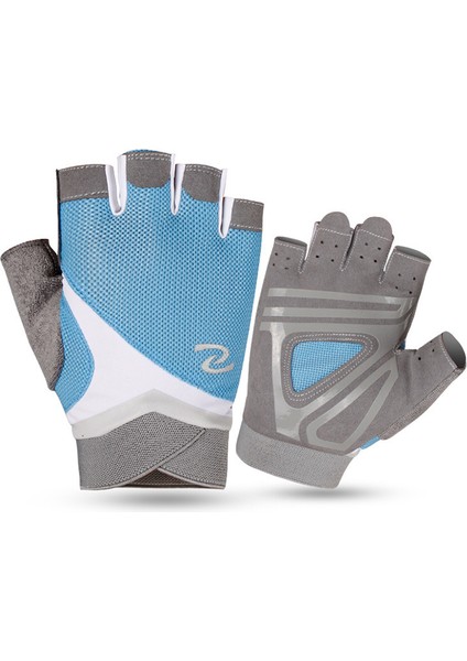 Mavi Stil M Boyutu Profesyonel Spor Salonu Eldiveni Kadın Ağırlık Kaldırma Crossfit Egzersiz Spor Eldiven Nefes Vücut Geliştirme Yarım Parmak El Koruyucu (Yurt Dışından)