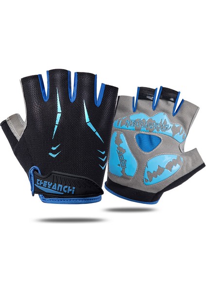 Mavi Stil Xl Boyutu Halter Yarım Parmak Eldiven Doğa Sporları Sürme Kaymaz Eldiven (Yurt Dışından)