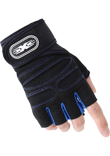 A06 Tarzı Xl Boyutu Gym Fitness Ağır Eğitim Eldiven Erkek Kadın Vücut Geliştirme Yarım Parmak Kaymaz Eldiven Bilek Desteği Halter Spor (Yurt Dışından)