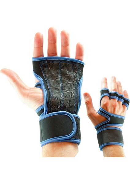 Mavi Stil S Boyutu 1 Çift Halter Eğitim Eldiven Erkekler Kadınlar Için Spor Spor Vücut Geliştirme Jimnastik Spor Salonu El Bilek Palm Koruyucu Eldiven (Yurt Dışından)