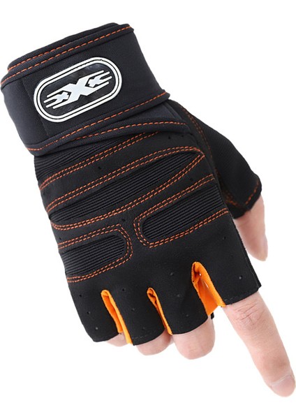 A04 Stili M Boyutu Gym Fitness Ağır Eğitim Eldiven Erkek Kadın Vücut Geliştirme Yarım Parmak Kaymaz Eldiven Bilek Desteği Halter Spor (Yurt Dışından)