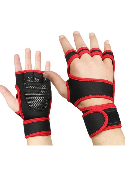 Kırmızı Stil L Boyutu El Kavrama Silikon Kalın Sünger Crossfit Jimnastik Guard Palm Koruyucular Eldiven Yukarı Çekme Çubuğu Ağırlık Kaldırma Eldiveni Spor Eldiven (Yurt Dışından)