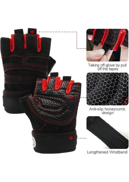 1 Çift Tarzı L Boyutu Erkek Spor Eldiven Halter Vücut Geliştirme Eğitimi Spor Parmaksız Eldiven Yarım Parmak Bisiklet Eldiveni Kaymaz Bilek Desteği (Yurt Dışından) fiyatları
