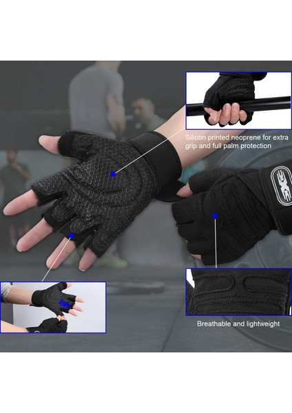 1 Çift Tarzı L Boyutu Erkek Spor Eldiven Halter Vücut Geliştirme Eğitimi Spor Parmaksız Eldiven Yarım Parmak Bisiklet Eldiveni Kaymaz Bilek Desteği (Yurt Dışından) indirimleri