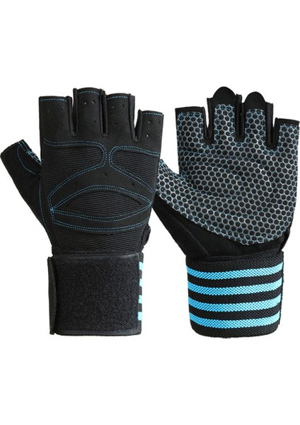 Mavi Stil L Boyutu Gobygo Spor Halter Eldiveni Crossfit Egzersiz Vücut Geliştirme Eğitimi Kaymaz Bileklik Unisex Bilek Desteği Spor Eldivenleri (Yurt Dışından)