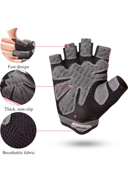 Siyah Stil S Boyutu Spor Salonu Spor Eldiveni Kadın Ağırlık Kaldırma Yoga Nefes Yarım Parmak Kaymaz Ped Bisiklet Bisiklet Eldiveni Spor Egzersiz Ekipmanları (Yurt Dışından) modelleri