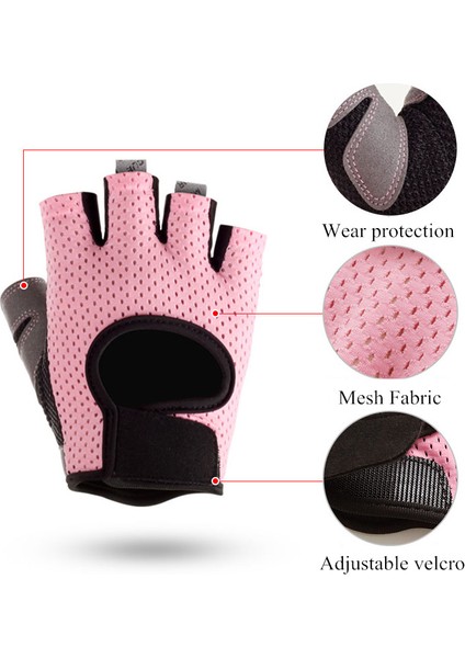 Siyah Stil S Boyutu Spor Salonu Spor Eldiveni Kadın Ağırlık Kaldırma Yoga Nefes Yarım Parmak Kaymaz Ped Bisiklet Bisiklet Eldiveni Spor Egzersiz Ekipmanları (Yurt Dışından) fırsatları