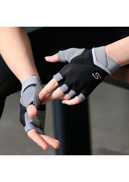 Siyah Stil L Boyutu Profesyonel Kadın Yarım Parmak Spor Salonu Ekipmanları Halter Vücut Geliştirme Nefes Kaymaz Ince Eldiven Dambıl Crossfit (Yurt Dışından) fırsatları