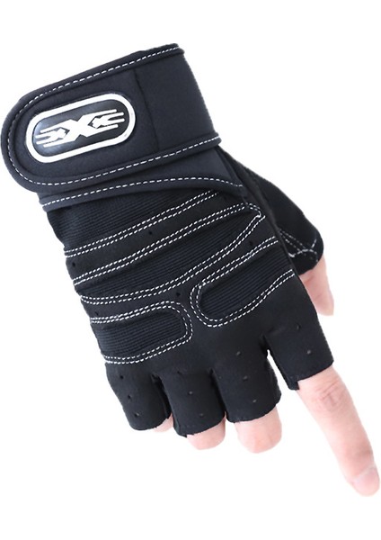 A03 Tarzı Xl Boyutu Gym Fitness Ağır Eğitim Eldiven Erkek Kadın Vücut Geliştirme Yarım Parmak Kaymaz Eldiven Bilek Desteği Halter Spor (Yurt Dışından)