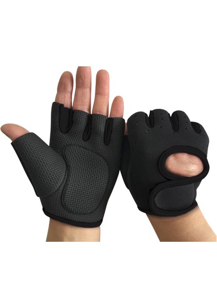 Siyah Stil M Boyutu Spor Eldiven Erkek Kadın Açık Spor Yarım Parmak Eldiven Spor Salonu Ağırlık Kaldırma Kürek Egzersiz Deadlift Anti-Skid Darbeye Dayanıklı (Yurt Dışından)