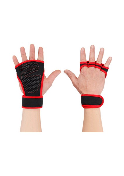 A-Kırmızı Tarzı Xl Boyutu Yeni 1 Çift Ağırlık Kaldırma Eğitim Eldiven Kadın Erkek Spor Spor Vücut Geliştirme Jimnastik Sapları Spor El Palm Koruyucu Eldiven (Yurt Dışından)