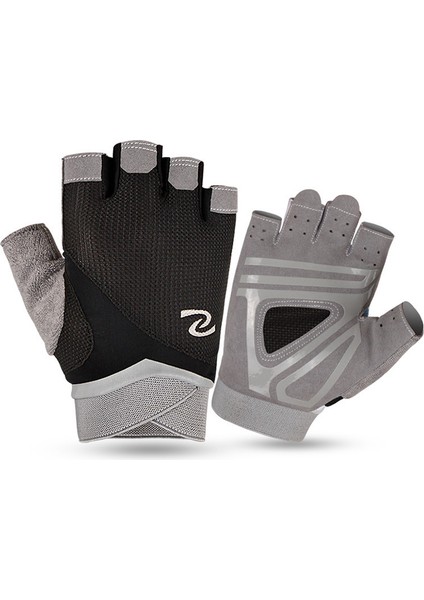 Siyah Stil L Boyutu Profesyonel Spor Eldiven Spor Salonu Ağırlık Kaldırma Crossfit Egzersiz Eldiveni Kaymaz Nefes Spor Yarım Parmak El Koruyucu (Yurt Dışından)