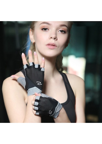 Siyah Stil L Boyutu Profesyonel Spor Eldiven Spor Salonu Ağırlık Kaldırma Crossfit Egzersiz Eldiveni Kaymaz Nefes Spor Yarım Parmak El Koruyucu (Yurt Dışından) modelleri