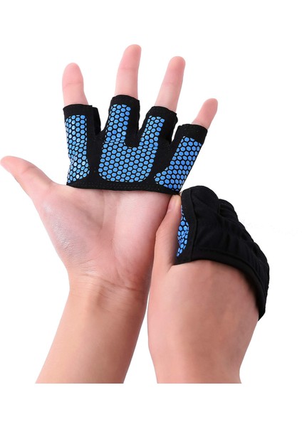 Mavi Stil L Boyutu Wosweır Gym Fitness Yarım Parmak Eldiven Erkek Kadın Crossfit Egzersiz Eldiven Güç Ağırlık Kaldırma Vücut Geliştirme El Koruyucusu (Yurt Dışından)