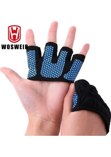 Mavi Stil L Boyutu Wosweır Gym Fitness Yarım Parmak Eldiven Erkek Kadın Crossfit Egzersiz Eldiven Güç Ağırlık Kaldırma Vücut Geliştirme El Koruyucusu (Yurt Dışından) indirimleri