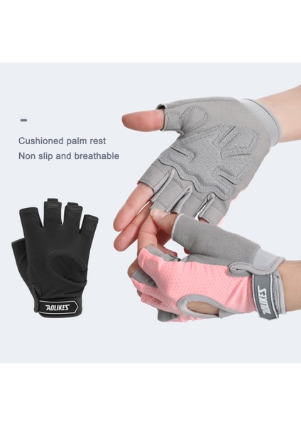 Siyah Stil L Boyutu Spor Eldiven Nefes Yarım Parmak Halter Eldiveni Etiket Şok Emme Koruma Spor Aksesuarları (Yurt Dışından) modelleri