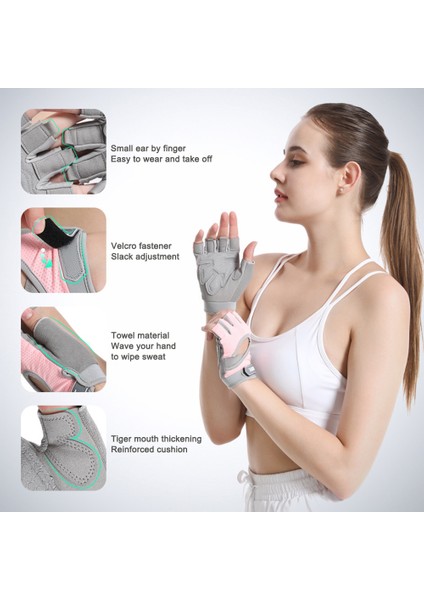 Siyah Stil L Boyutu Spor Eldiven Nefes Yarım Parmak Halter Eldiveni Etiket Şok Emme Koruma Spor Aksesuarları (Yurt Dışından) fırsatları