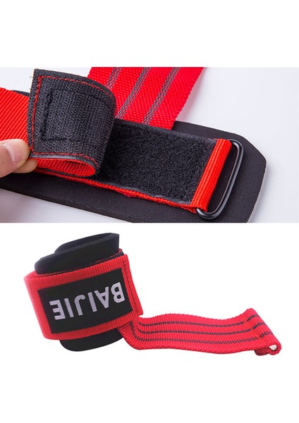 Kırmızı Stil Ağırlık Kaldırma Kancaları Spor Eldivenleri, Powerlifting Için Yastıklı Ayarlanabilir Neopren Bilek Sarma Desteği Ağır Hizmet Halter (Yurt Dışından)