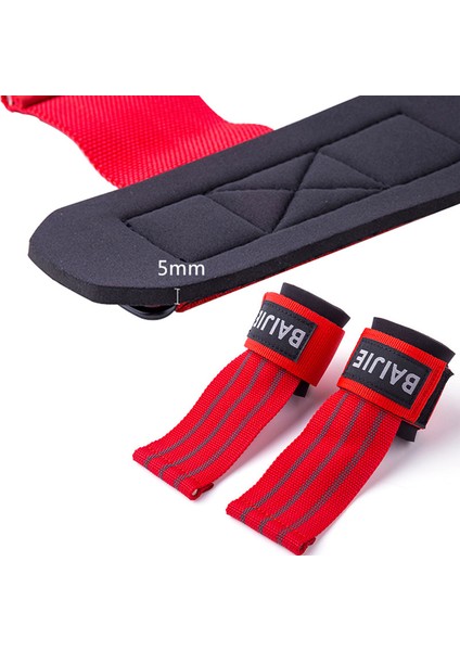 Kırmızı Stil Ağırlık Kaldırma Kancaları Spor Eldivenleri, Powerlifting Için Yastıklı Ayarlanabilir Neopren Bilek Sarma Desteği Ağır Hizmet Halter (Yurt Dışından)