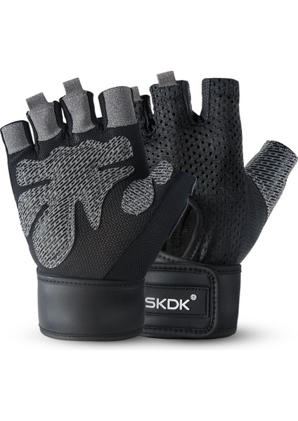 Siyah-M Tarzı Yarım Parmak Eldiven Fitness Spor Eldivenleri Bilek Koruması Ince Ter Emici Kaymaz El Korumaları Yatay Çubuk Binme Eldivenleri (Yurt Dışından) fiyatları