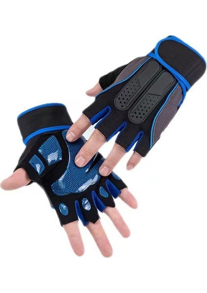 Turuncu Tarzı 1 Çift Spor Halter Eğitim Eldiven Vücut Geliştirme Yarım Parmak Eldiven Kaymaz Genişletilmiş Bilek Desteği Halter Spor (Yurt Dışından) fiyatları