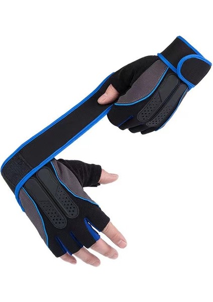 Turuncu Tarzı 1 Çift Spor Halter Eğitim Eldiven Vücut Geliştirme Yarım Parmak Eldiven Kaymaz Genişletilmiş Bilek Desteği Halter Spor (Yurt Dışından) indirimleri