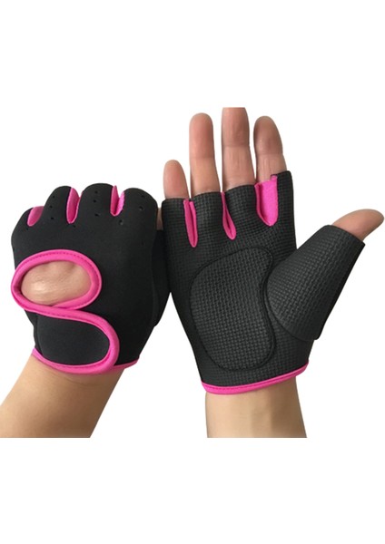 Pembe Tarzı Xl Boyutu Spor Eldiven Erkek Kadın Açık Spor Yarım Parmak Eldiven Spor Salonu Ağırlık Kaldırma Kürek Egzersiz Deadlift Anti-Skid Darbeye Dayanıklı (Yurt Dışından)