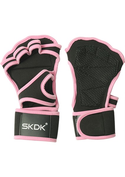 Kırmızı Stil M Boyutu 1 Çift Nefes Alabilen Spor Eldiven Silikon Palmiye Içi Boş Sırt Spor Eldivenleri Ağırlık Kaldırma Egzersiz Dambıl Jimnastik Bodybui (Yurt Dışından)