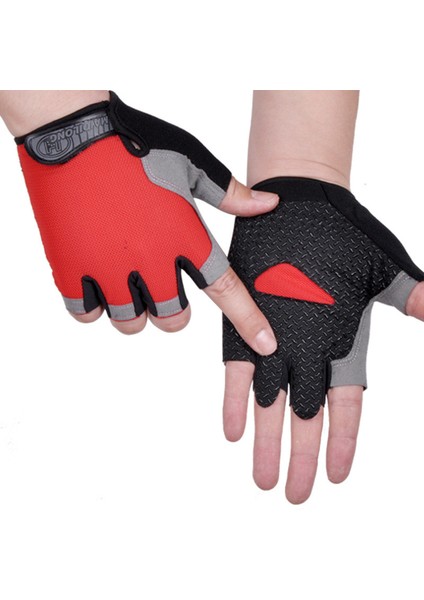 Kırmızı Stil Xl Boyutu Erkek Kadın Spor Eldiven Halter Fitness Eğitimi Kaymaz Palmiye Koruyucu Nefes Parmaksız Bisiklet Bisiklet Bisiklet Eldiveni (Yurt Dışından)
