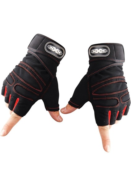 Bir Stil M Boyutu Hava Erkekler Yarım Parmak Halter Eldiveni Darbeye Dayanıklı Spor Spor Açık Sürme Kaymaz Eldiven (Yurt Dışından)