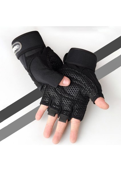 Bir Stil M Boyutu Hava Erkekler Yarım Parmak Halter Eldiveni Darbeye Dayanıklı Spor Spor Açık Sürme Kaymaz Eldiven (Yurt Dışından) indirimleri