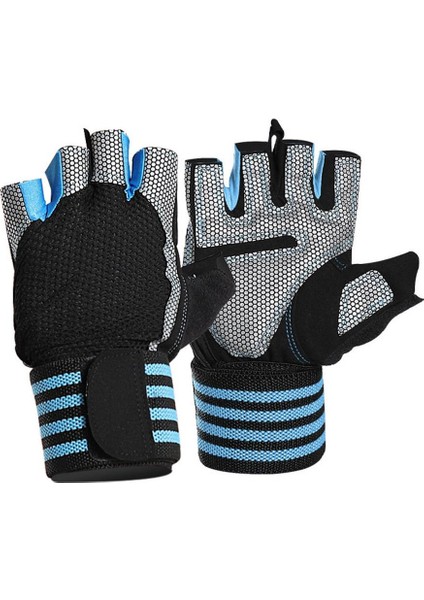 Mavi Stil Spor Bilek Eldiven Açık Spor Bisiklet Yarım Parmak Eldiven Spor Eldiven Spor Eldiven Guantes Spor Eldiven Luva Academia (Yurt Dışından)