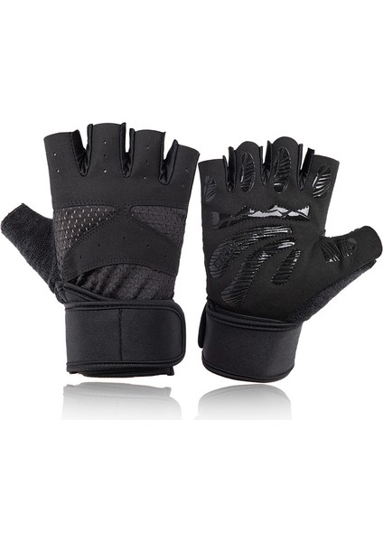 Siyah Stil M Boyutu Yarım Parmak Spor Eldiven Eğitim Halter Crossfit Kaymaz Darbeye Dayanıklı Nefes Bilek Desteği Eldiven Erkekler Kadınlar Için (Yurt Dışından) fırsatları