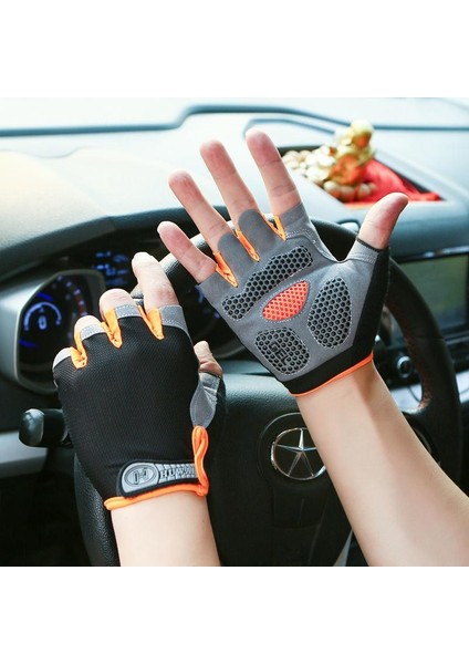 Gri Tarzı L Boyutu Spor Salonu Eğitim Eldivenleri Halter Ağırlık Kaldırma Spor Crossfit Spor Bisiklet Eldiveni Erkek Kadın Kaymaz Yarım Parmak Bisiklet Eldiveni (Yurt Dışından) indirimleri