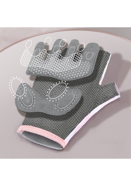 H Tarzı L Boyutu Et Spor Eldiven Kadın Yoga Bisiklet Egzersiz Kaymaz Şok Emici Yarım Parmak Aşınmaya Dayanıklı Nefes Alabilen Eldiven (Yurt Dışından) fırsatları
