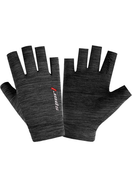 Siyah Stil Nefes Kaymaz Binme Gym Yoga Halter Eldiveni Profesyonel Fitness Spor Yarım Parmak Eldiven Vücut Geliştirme Ekipmanları (Yurt Dışından)