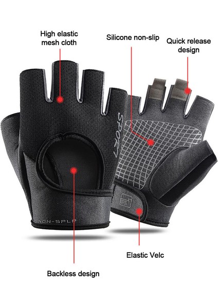 Siyah Stil Xl Boyutu Gobygo Halter Eldiveni Yarım Parmak Avuç Içi Aşınmaya Dayanıklı Kaymaz Yatay Çubuk Eldiven Fitness Eğitimi (Yurt Dışından) fiyatları