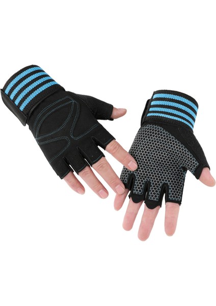 Mavi Stil Ağır Egzersiz Vücut Geliştirme Spor Salonu Eğitimi Fitness Egzersiz Crossfit Eldivenleri Için Bilek Desteği ile Halter Kaymaz Eldiven (Yurt Dışından) fiyatları
