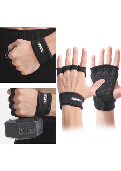 PE2264BK-2 Stili 1 Çift Halter Eğitim Eldiven Erkekler Kadınlar Için Spor Spor Vücut Geliştirme Jimnastik Spor Salonu El Bilek Palm Koruyucu Eldiven (Yurt Dışından) fırsatları