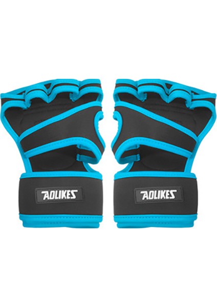 Mavi Stil Xl Boyutu Spor Ağırlık Kaldırma Eğitim Eldivenleri Kadın Erkek Spor Vücut Geliştirme Jimnastik Sapları Spor Salonu El Avuç Içi Bilek Koruyucu Eldiven (Yurt Dışından)
