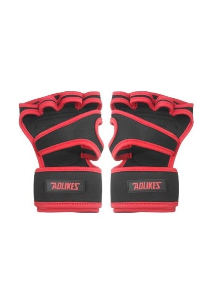 Kırmızı Stil L Boyutu Yarım Parmak Ağırlık Kaldırma Eğitim Eldivenleri Silikon Kaymaz El Palm Koruyucu Bilek Brace Desteği Dambıl Palm Guard (Yurt Dışından)