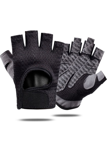 Siyah Stil Xl Boyutu Profesyonel Spor Salonu Fitness Eldiven Güç Ağırlık Kaldırma Kadın Erkek Egzersiz Vücut Geliştirme Yarım Parmak El Koruyucu (Yurt Dışından)